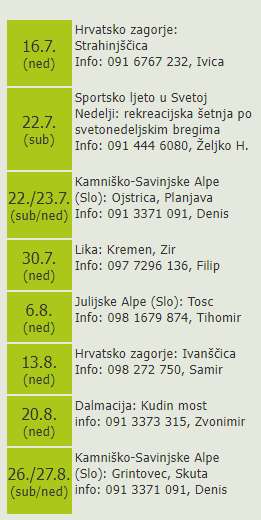 izleti srpanj kolovoz